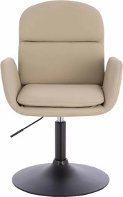 HR480N Scaun Crem Piele Ecologica Premium Soft cu Bază Neagră