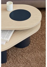 Măsuță de cafea albastră/în culoare naturală cu aspect de lemn de frasin 50x120 cm Nori – Teulat