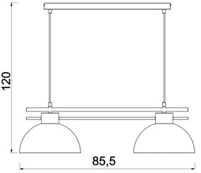 Lustră pe cablu ESTATE 2xE27/15W/230V albastru