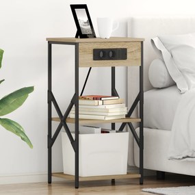 vidaXL Noptiere 2 pcs Stejar sonoma 41 x 31 x 76 cm Lemn compozit