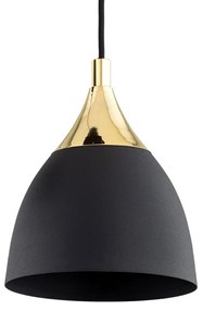 Lustra cu 3 pendule design modern Murano negru, alama 30cm