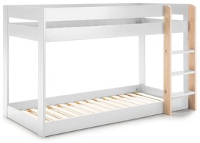 Pat pentru copii alb supraetajat 90x190 cm Angel – Marckeric