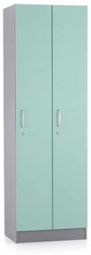 Dulap din lemn Visio LUX - 2 compartimente, 60 x 42 x 190 cm, turcoaz