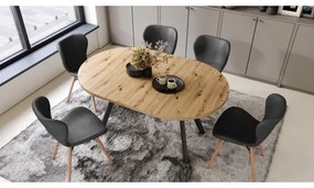 Masă de dining ARTUR, stejar artisan/negru