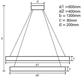Lustră LED dimabilă pe cablu LED/140W/230V 3000-6500K + telecomandă