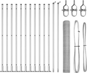 vidaXL Stâlp de gard. Argintiu 25 x 0,8 m (plasă de 13 mm) Oțel