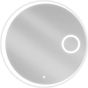 Mexen Ella oglindă de baie iluminată cu oglindă cosmetică, rotundă 80 cm, LED 6000K, anti-aburire - 9811-080-080-611-00