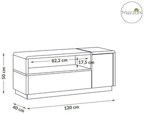 Mazzoni Set de mobilier FOLK Luciu Alb/Mat + Beton Millenium - MOBILIER MODERN PENTRU CAMERA DE ZI CU COMODĂ MIC TV