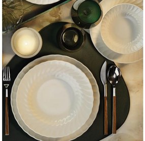 Set de masă, 24 piese, porțelan, alb