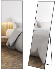 HOMCOM Oglindă Verticală din Metal, 50x2x161.5 cm, Negru | Aosom Romania