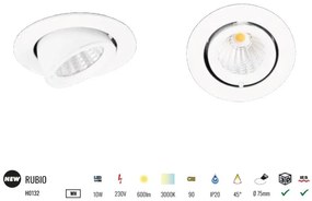 Spot LED incastrabil directionabil Rubio negru