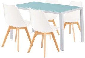 Nuvia 4+1 set de sufragerie alb-alb