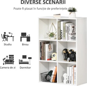 HOMCOM Mobile Libreria a 6 Cubi Moderno a Parete in Legno Bianco | Aosom Romania