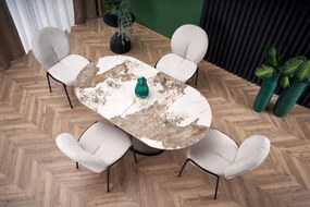 Masa extensibila Robinson marmura bej/cappuccino - L160-200 cm