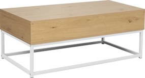 Masuta cafea LIVINA, stejar/alb, DTD laminat, 100x55x40 cm