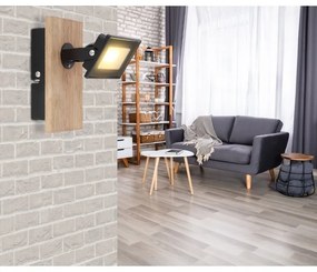 Aplica LED de perete design industrial Joya maro, negru