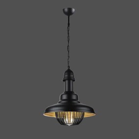 Lustra din metal negru auriu cu inaltime reglabila
