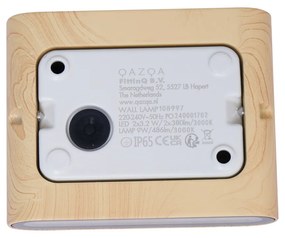 Lampă scandinavă de perete pentru exterior cu imprimeu de lemn 11,5 cm, inclusiv LED IP65 - Batt