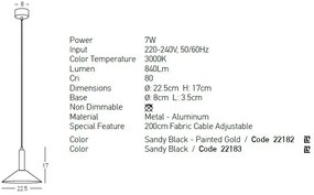 Pendul LED design modern Sindra negru