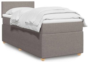 vidaXL Pat box spring cu saltea, gri taupe, 80x200 cm, textil