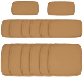 Outsunny Set de 14 Huse de Schimb pentru Perne de Gradina - 6 Huse Perne de Sezut, 8 Huse Perne Spatar Maro | Aosom Romania