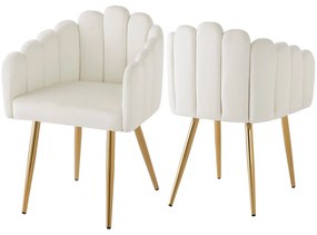 Set din 2 scaune pentru sufragerie, Alb | Aosom Romania