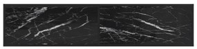 Comoda TV, marmura neagra, 180x40x40,5 cm, sticla securizata 1, negru si negru marmorat, 180 x 40 x 40.5 cm