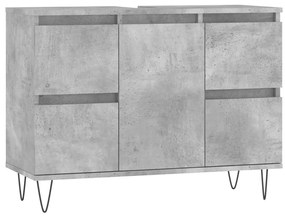831656 vidaXL Dulap pentru baie, gri beton, 80x33x60 cm, lemn compozit