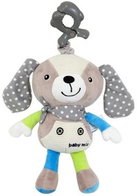 Baby Mix Jucărie de pluș cu mașină de jucării șiclip Doggie bej, 25 cm