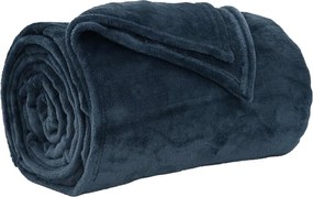 vidaXL Pătura de aruncat Albastru marin 220 x 240 cm Molton