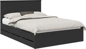 vidaXL Cadru de pat cu headboard Negru 140 x 190 cm Lemn Ingineresc