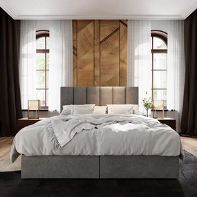 Pat boxspring tapițat MERALIS 180x200 cm gri Saltele: Saltea cu arcuri Bonell