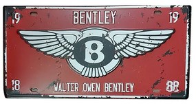 Placuta inmatriculare decorativa Bentley 30x15cm, Metal