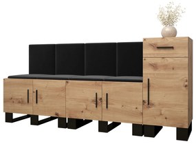 Set mobilier pentru hol Amanda 17 (Stejar artisan + Negru). 1086005