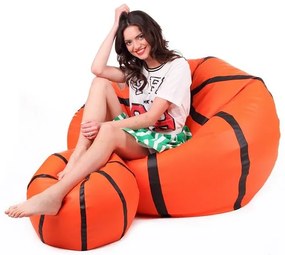 Set fotolii puf Basketbal XXXL + L (portocaliu + negru). 1054538