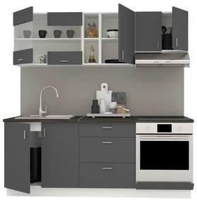 Set Bucatarie Karo V12, Antracit/Alb, Blat Thermo 28 mm, L 200 cm