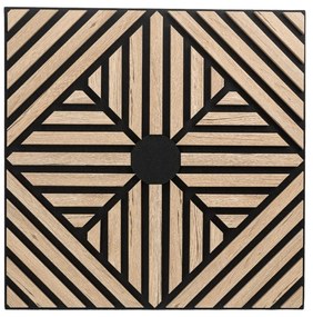 Panou riflaj acustic decorativ, MDF si pasla, AC9, 60x60x1.8cm, Stejar deschis