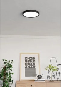 Eglo 901373 - LED RGBW, plafonieră reglabilă cu sticlă fumurie FUEVA-Z LED/14,3W/230V 27,8cm IP44 negru