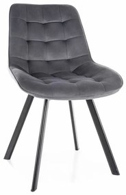Scaun de bucătărie Albons Velvet, gri