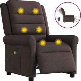 vidaXL Fotoliu electric de masaj rabatabil, maro închis, textil