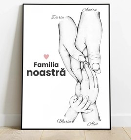 Tablou personalizat Familia noastra - 4 membri