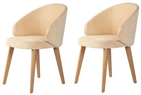 Set de scaune de sufragerie Bentley Beige și LightOak, 2 buc.