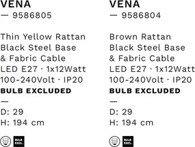 Lustra suspendata stil natural ratan maro VENA