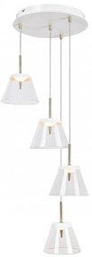 Lustra LED cu 3 pendule din metal finisaj bronz si alb AVIANA 5032 RX