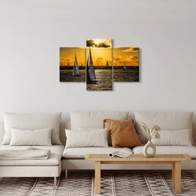 Tablou cu iaht în apus de soare (90x60 cm)