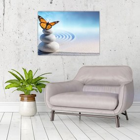 Tablou pe sticlă - Grădina Zen (70x50 cm)