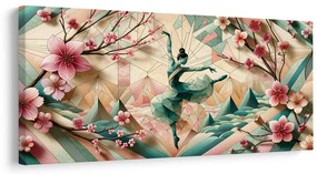 Tablou balerină abstractă printre flori
