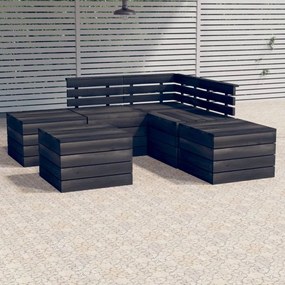 Set mobilier gradina din paleti cu perne 6 piese lemn masiv pin Maro, 6