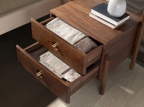 Noptiera LUX din lemn furniruit Walnut