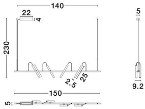 Lustra LED suspendata design minimalist ELLI
